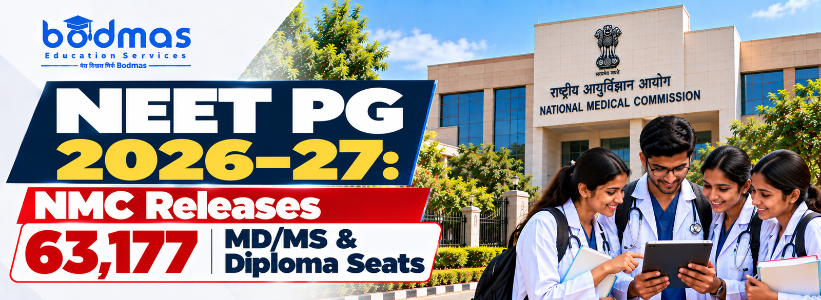 NEET PG 2026–27 Seat Matrix: 63,177 MD/MS & Diploma Seats in India